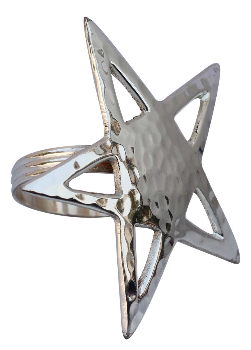 Napkin Rings Wholesale - Napkin Rings - Cast in Brass - Star Motif - Nickel Plated